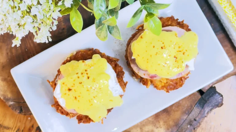 Southern Eggs Benedict brunch menu item at Drift On Grand in Grove, OK